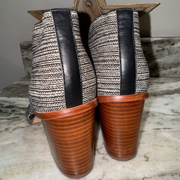 Matt Bernson Jette Black/ White Open toe Heel Bootie 8 - Picture 6 of 10